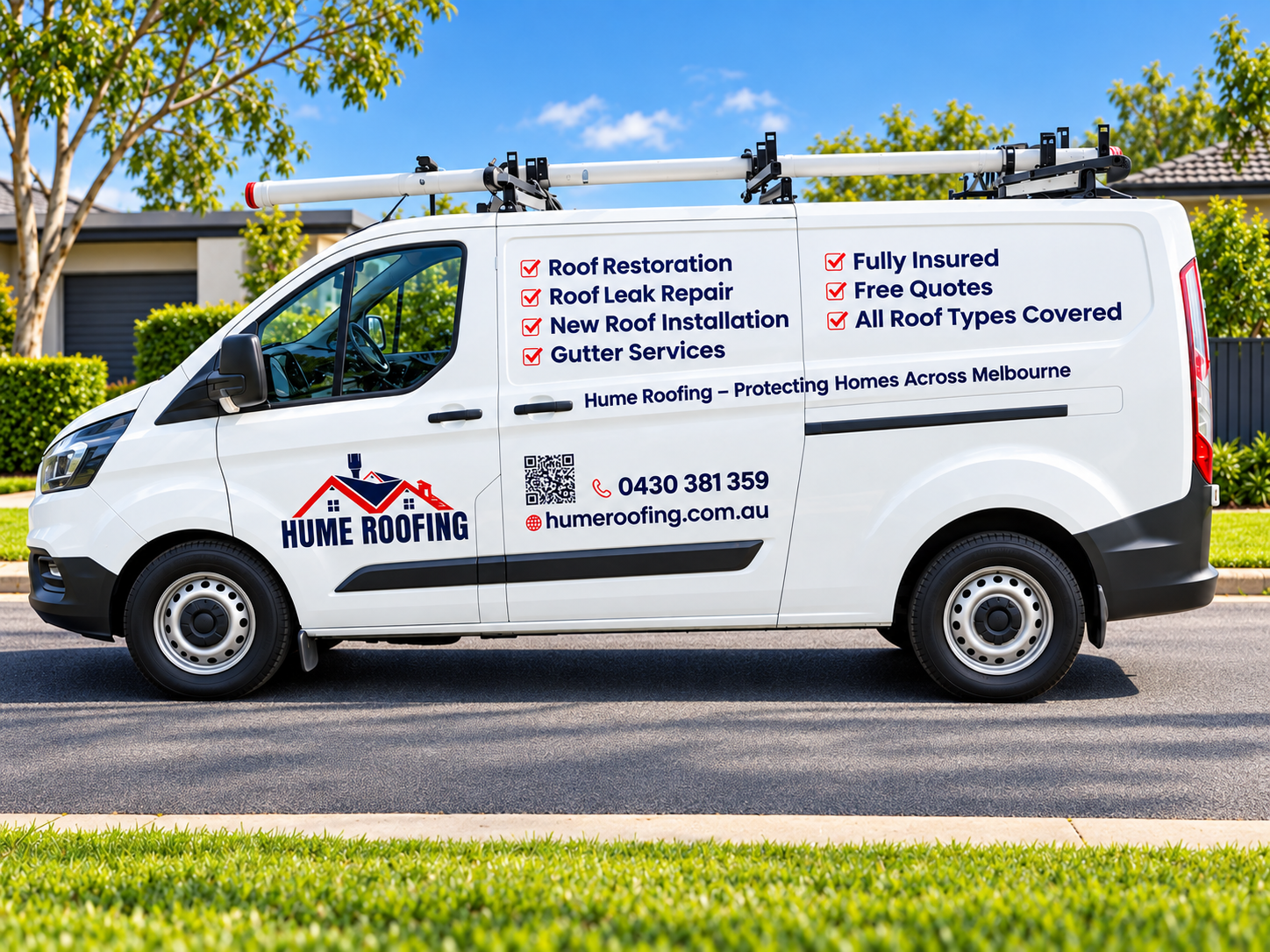 Hume Roofing Melbourne work van